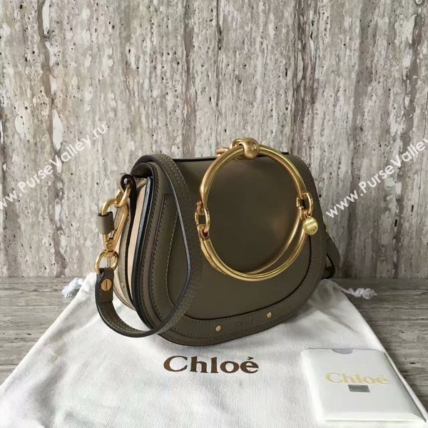 Chloe Nile Calfskin Leather Shoulder Bag A03371 Grey