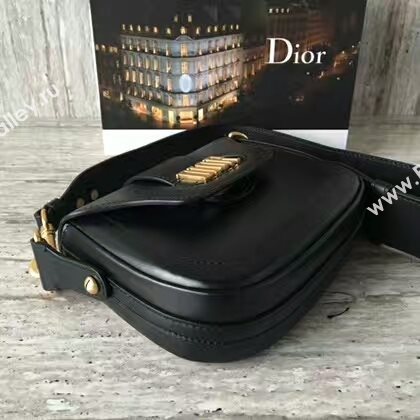 Christin Dior Calfskin Leather Shoulder Bag A0651 Black