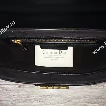 Christin Dior Calfskin Leather Shoulder Bag A0651 Black