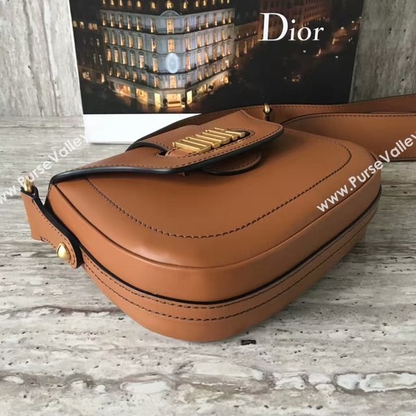 Christin Dior Calfskin Leather Shoulder Bag A0651 Brown