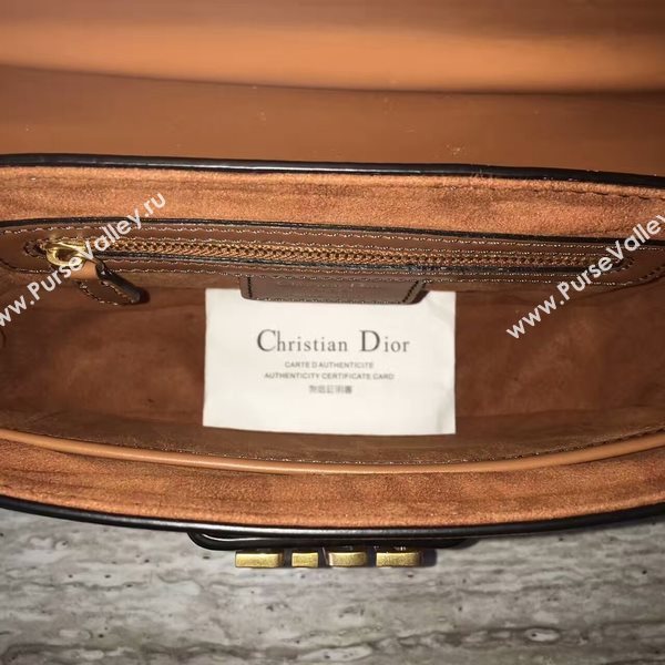 Christin Dior Calfskin Leather Shoulder Bag A0651 Brown