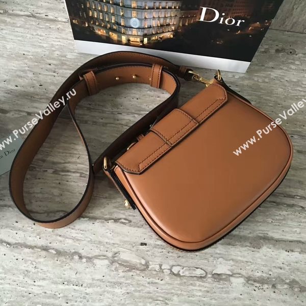 Christin Dior Calfskin Leather Shoulder Bag A0651 Brown