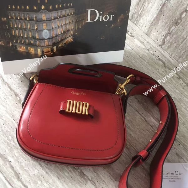 Christin Dior Calfskin Leather Shoulder Bag A0651 Red