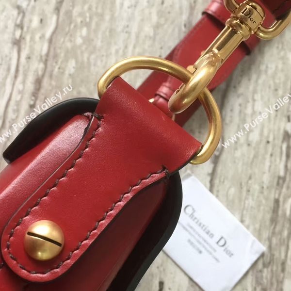 Christin Dior Calfskin Leather Shoulder Bag A0651 Red