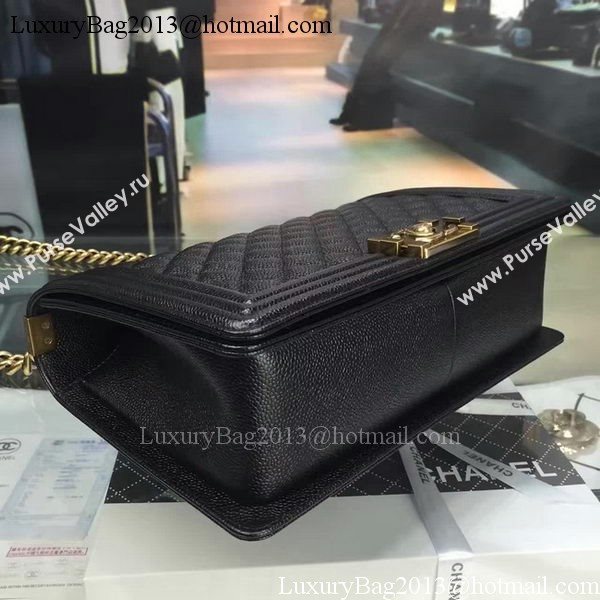 Boy Chanel Flap Bags Original Black Cannage Pattern A67088 Gold