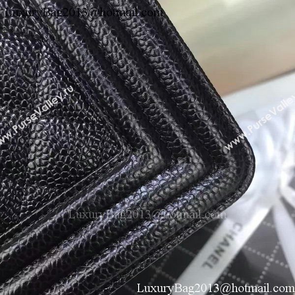 Boy Chanel Flap Bags Original Black Cannage Pattern A67088 Silver