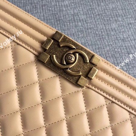 Boy Chanel Flap Bags Original Sheepskin Leather A67088 Apricot