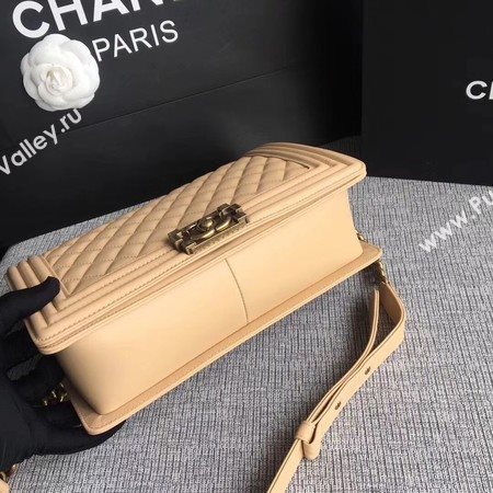 Boy Chanel Flap Bags Original Sheepskin Leather A67088 Apricot