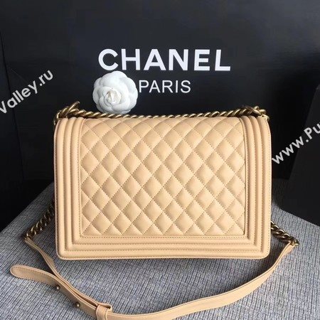 Boy Chanel Flap Bags Original Sheepskin Leather A67088 Apricot