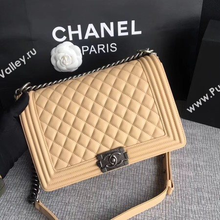 Boy Chanel Flap Bags Original Sheepskin Leather A67088 Apricot