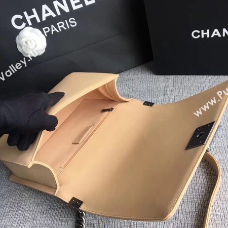 Boy Chanel Flap Bags Original Sheepskin Leather A67088 Apricot