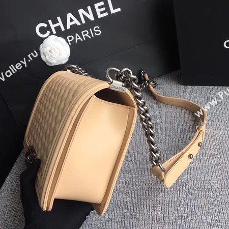 Boy Chanel Flap Bags Original Sheepskin Leather A67088 Apricot