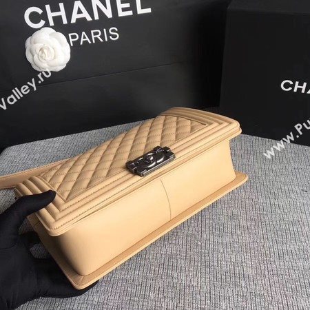 Boy Chanel Flap Bags Original Sheepskin Leather A67088 Apricot