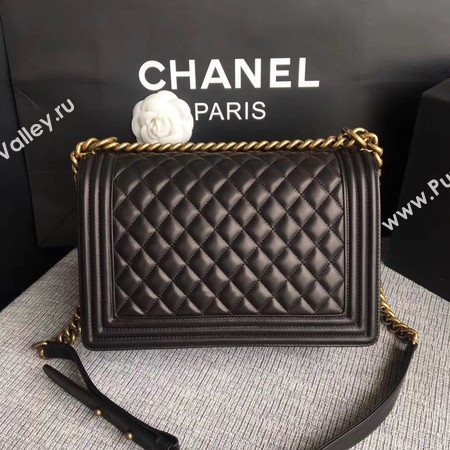 Boy Chanel Flap Bags Original Sheepskin Leather A67088 Black