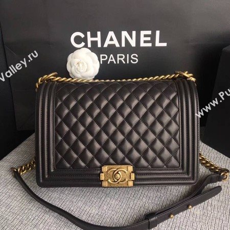Boy Chanel Flap Bags Original Sheepskin Leather A67088 Black