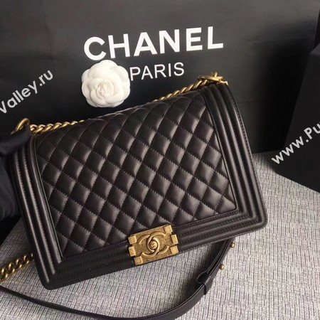 Boy Chanel Flap Bags Original Sheepskin Leather A67088 Black