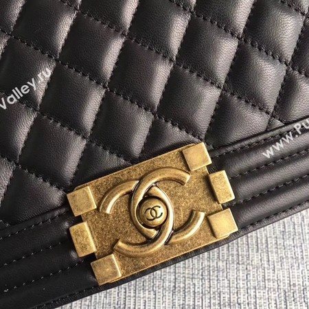 Boy Chanel Flap Bags Original Sheepskin Leather A67088 Black
