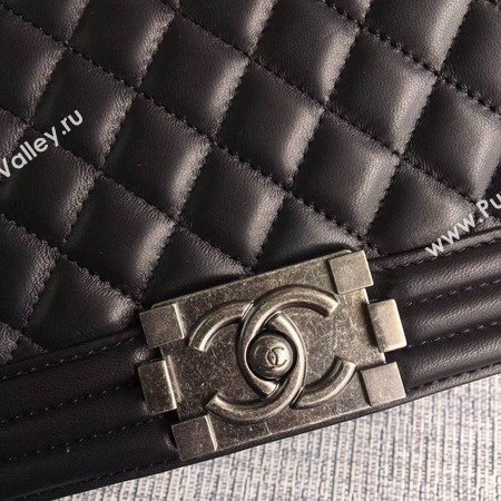Boy Chanel Flap Bags Original Sheepskin Leather A67088 Black