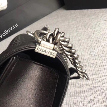 Boy Chanel Flap Bags Original Sheepskin Leather A67088 Black