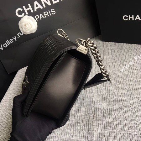 Boy Chanel Flap Bags Original Sheepskin Leather A67088 Black