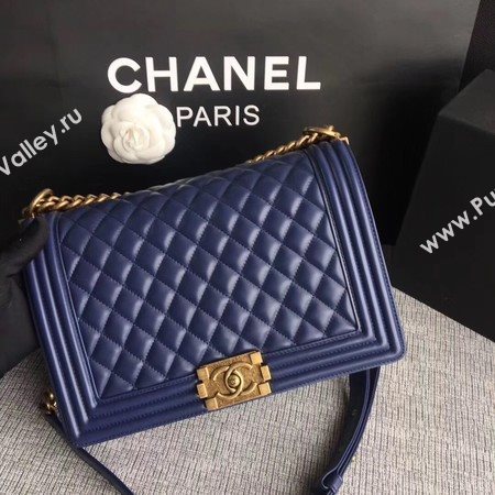 Boy Chanel Flap Bags Original Sheepskin Leather A67088 Blue