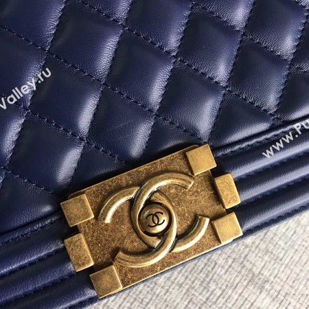 Boy Chanel Flap Bags Original Sheepskin Leather A67088 Blue