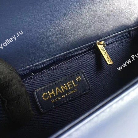 Boy Chanel Flap Bags Original Sheepskin Leather A67088 Blue