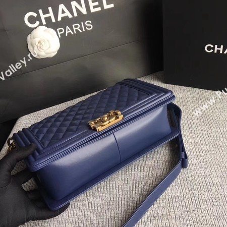 Boy Chanel Flap Bags Original Sheepskin Leather A67088 Blue