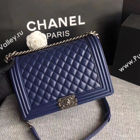 Boy Chanel Flap Bags Original Sheepskin Leather A67088 Blue