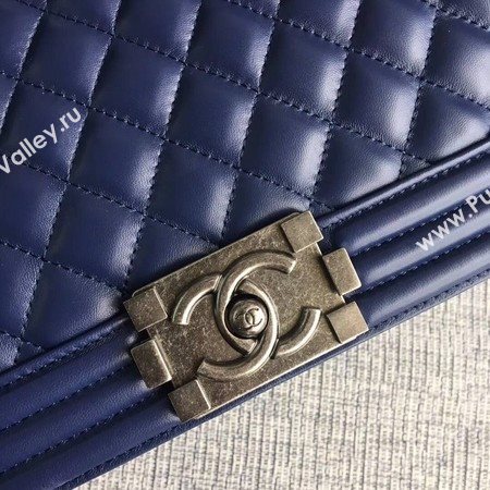 Boy Chanel Flap Bags Original Sheepskin Leather A67088 Blue