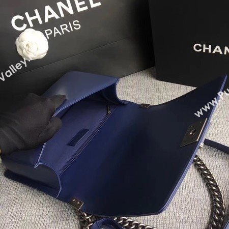 Boy Chanel Flap Bags Original Sheepskin Leather A67088 Blue