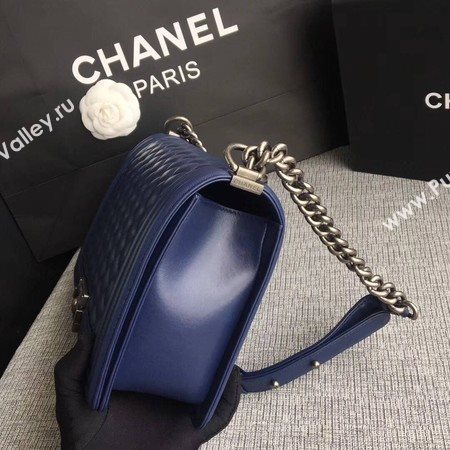 Boy Chanel Flap Bags Original Sheepskin Leather A67088 Blue