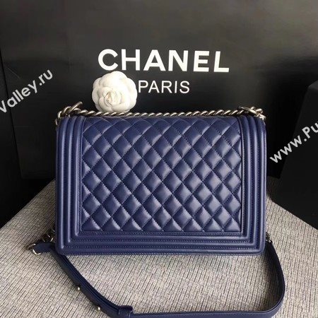 Boy Chanel Flap Bags Original Sheepskin Leather A67088 Blue