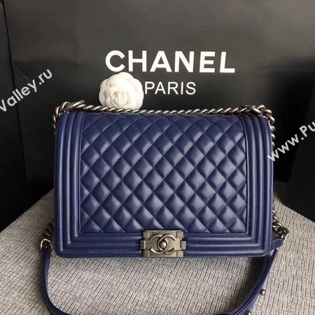 Boy Chanel Flap Bags Original Sheepskin Leather A67088 Blue