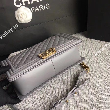 Boy Chanel Flap Bags Original Sheepskin Leather A67088 Grey