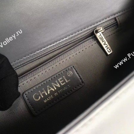 Boy Chanel Flap Bags Original Sheepskin Leather A67088 Grey