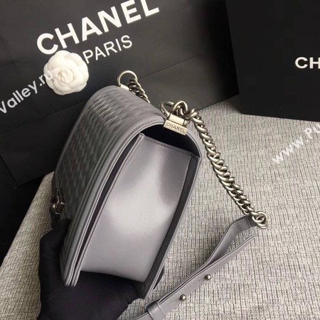 Boy Chanel Flap Bags Original Sheepskin Leather A67088 Grey