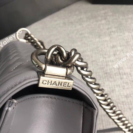 Boy Chanel Flap Bags Original Sheepskin Leather A67088 Grey