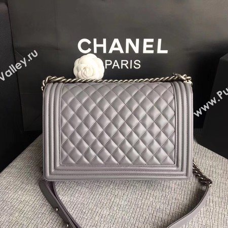 Boy Chanel Flap Bags Original Sheepskin Leather A67088 Grey