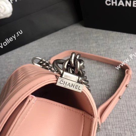 Boy Chanel Flap Bags Original Sheepskin Leather A67088 Pink