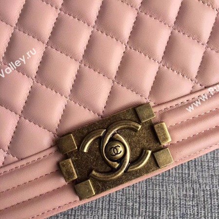 Boy Chanel Flap Bags Original Sheepskin Leather A67088 Pink