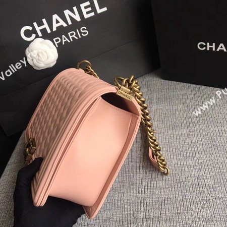 Boy Chanel Flap Bags Original Sheepskin Leather A67088 Pink