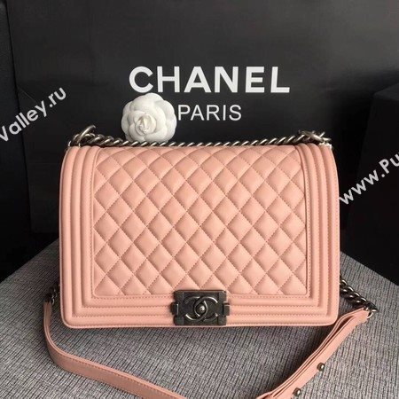 Boy Chanel Flap Bags Original Sheepskin Leather A67088 Pink