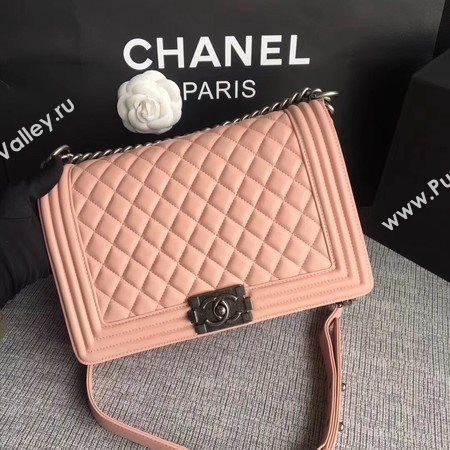 Boy Chanel Flap Bags Original Sheepskin Leather A67088 Pink