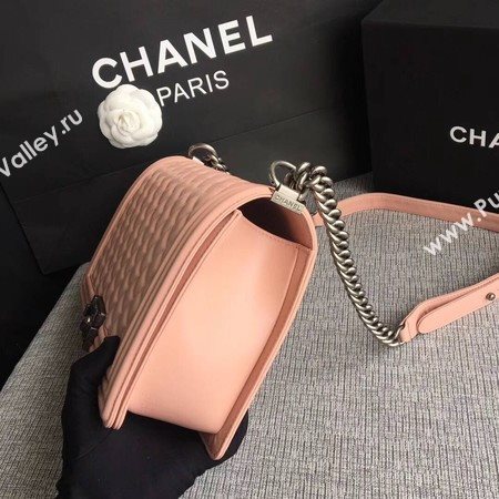 Boy Chanel Flap Bags Original Sheepskin Leather A67088 Pink