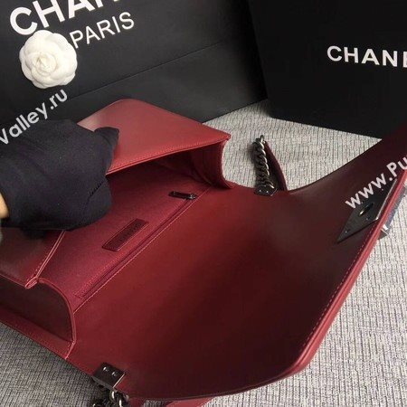 Boy Chanel Flap Bags Original Sheepskin Leather A67088 Wine