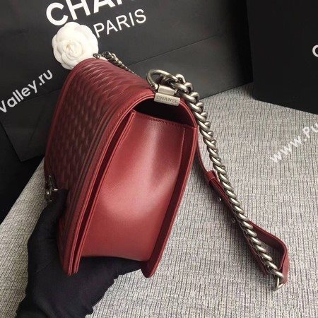 Boy Chanel Flap Bags Original Sheepskin Leather A67088 Wine