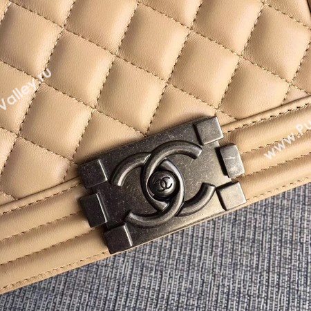 Boy Chanel Flap Shoulder Bag Sheepskin Leather A67085 Apricot