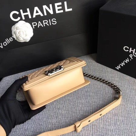 Boy Chanel Flap Shoulder Bag Sheepskin Leather A67085 Apricot