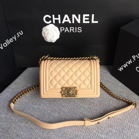 Boy Chanel Flap Shoulder Bag Sheepskin Leather A67085 Apricot